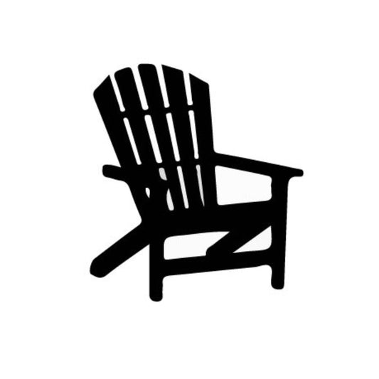 Precut glass shape of an adirondak chair in black.
