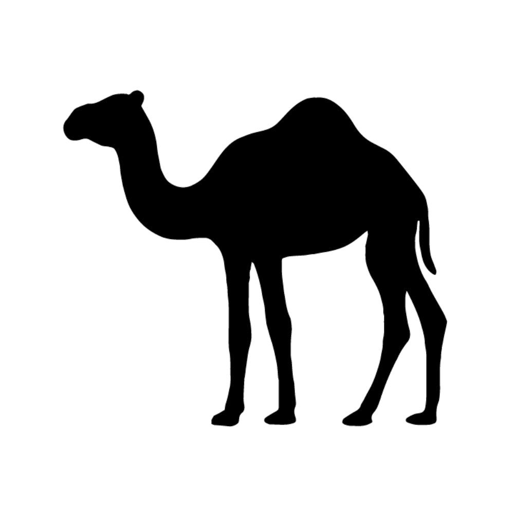 Precut glass shape of a camel.