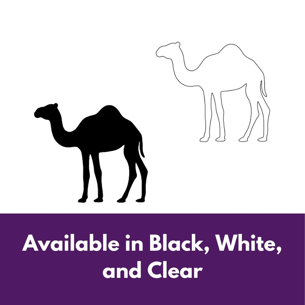 Precut glass shape of a camel in alternate colours.