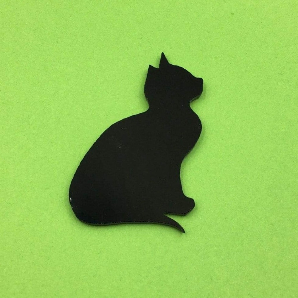 Precut Glass Shapes of cat #2 in black glass.