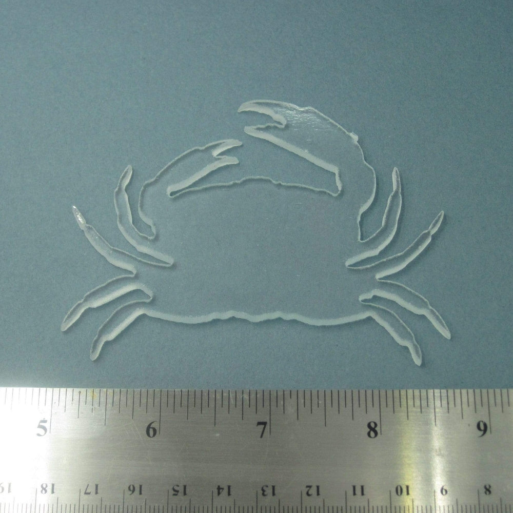 Precut glass shape of crab size.