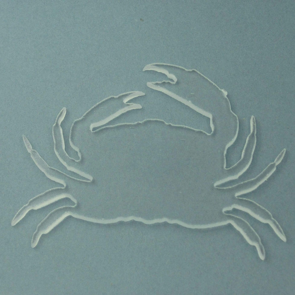 Precut glass shape of crab.