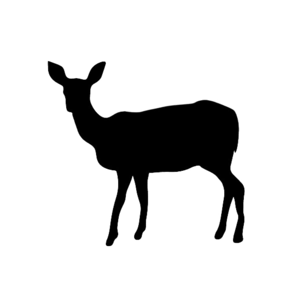 Precut glass shape of doe deer.