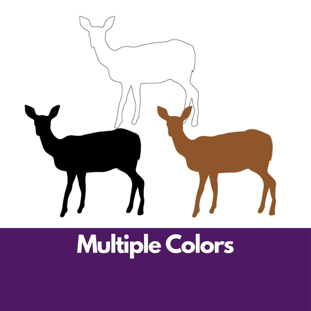 Precut glass shape of doe deer in alternate colours.