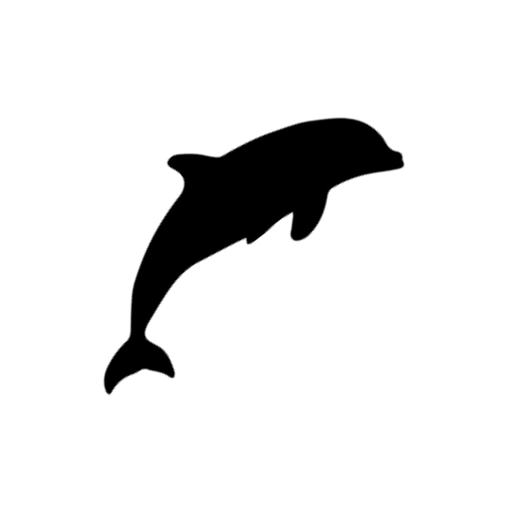 Precut glass shape of a dolphin.