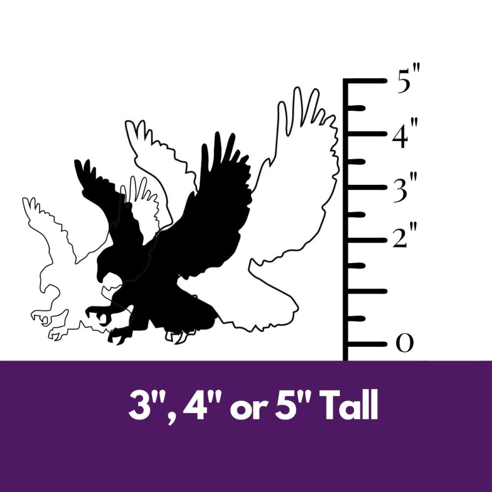 Precut glass shape of eagle in alternate sizes.