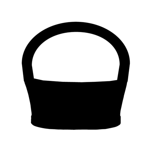 Precut glass shape of an easter basket in black.