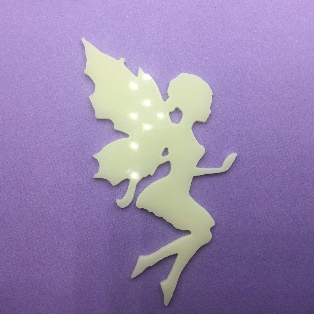Precut glass shape of a fairy.