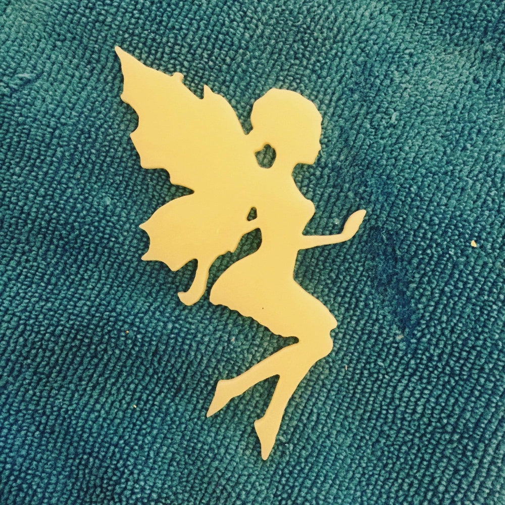 Precut glass shape of a fairy.