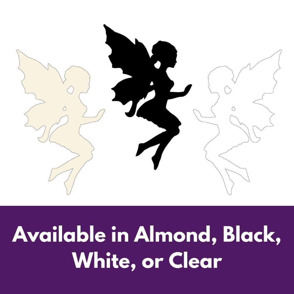 Precut glass shape of a fairy in alternate colours.