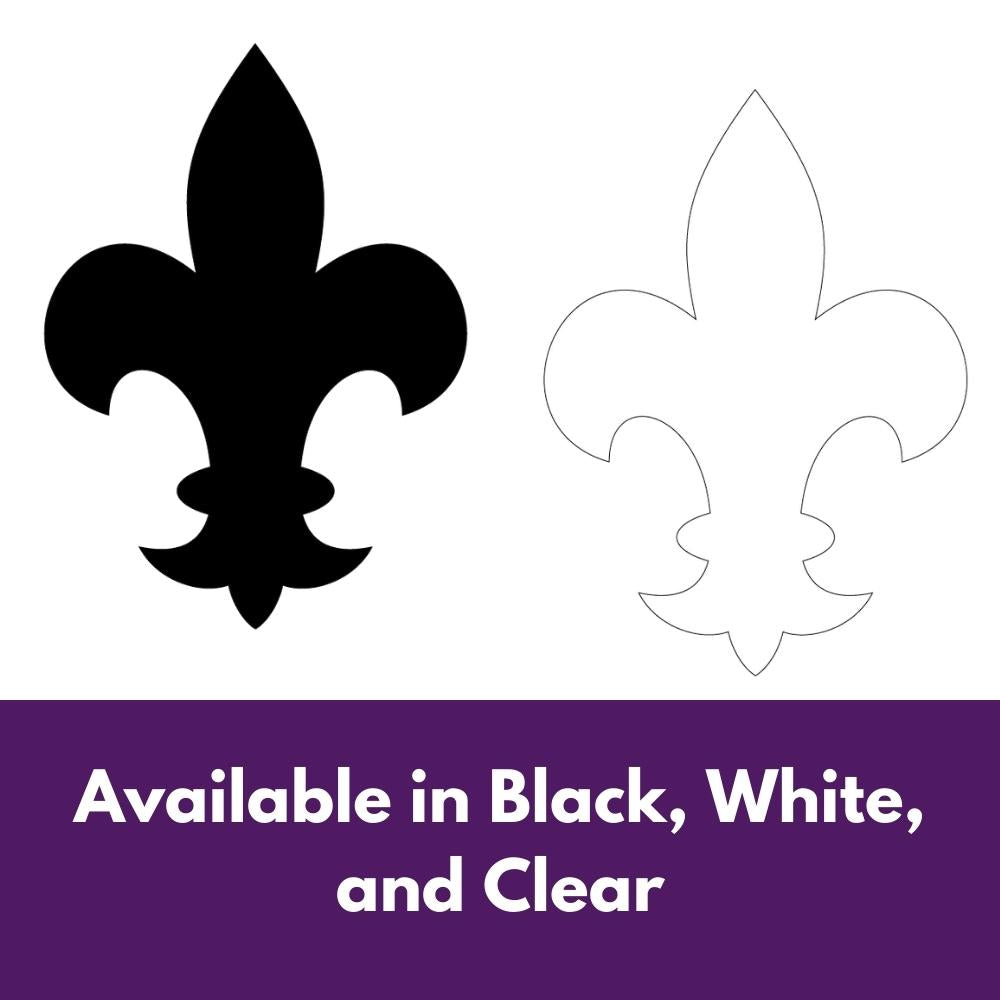 Precut glass shape of Fleur de Lys in alternate colours.