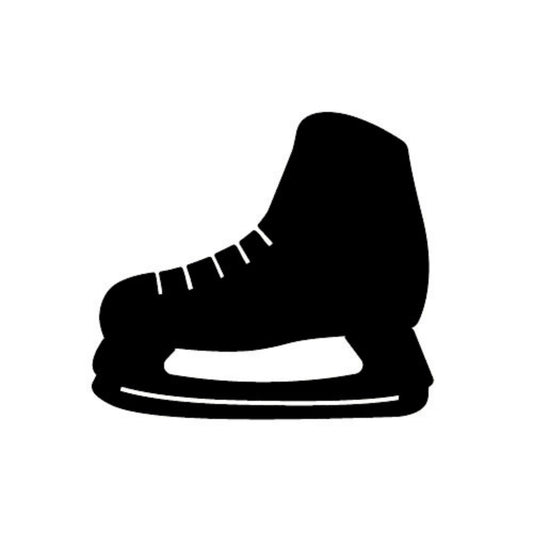 Hockey skate precut glass shape in black.