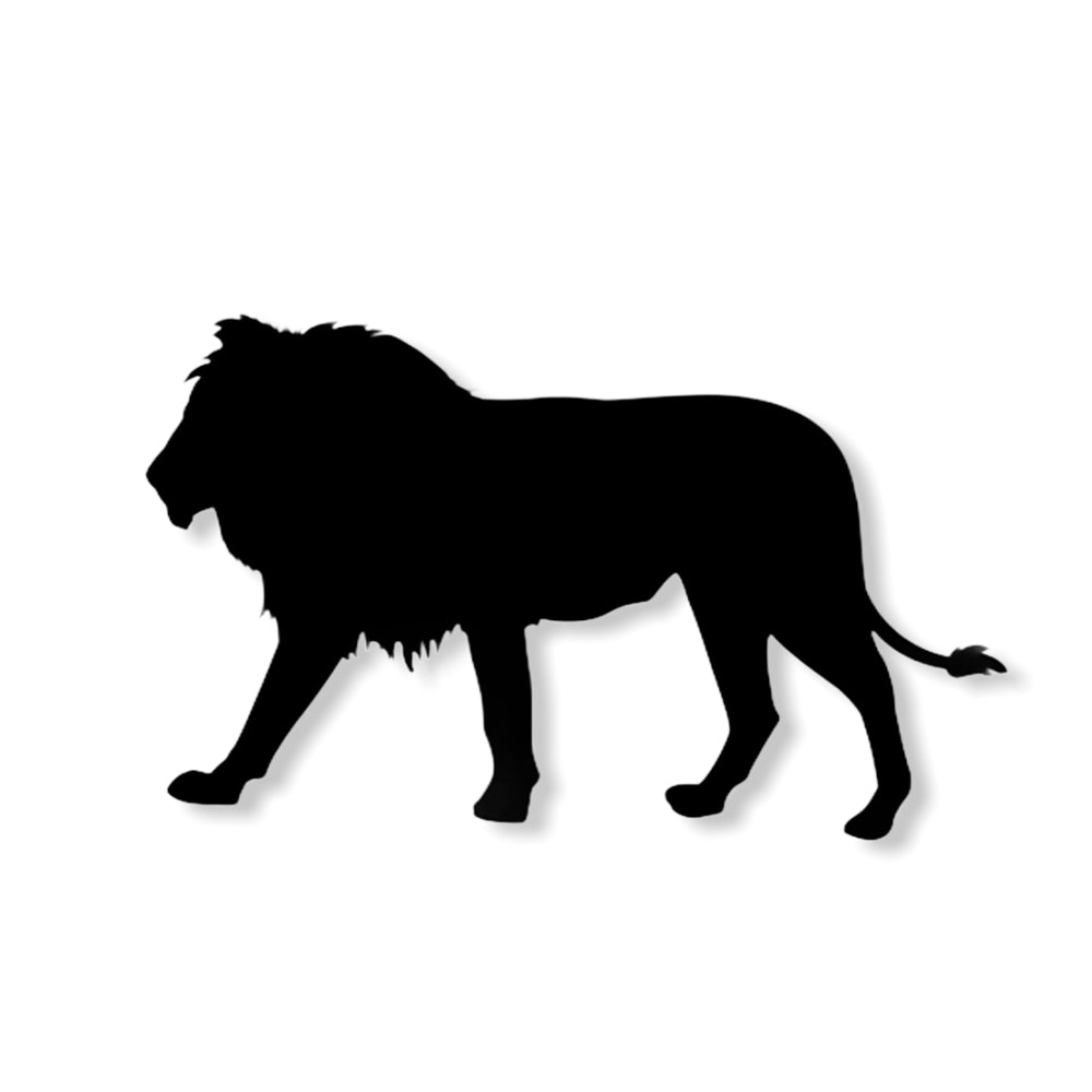 Precut glass shape of lion.