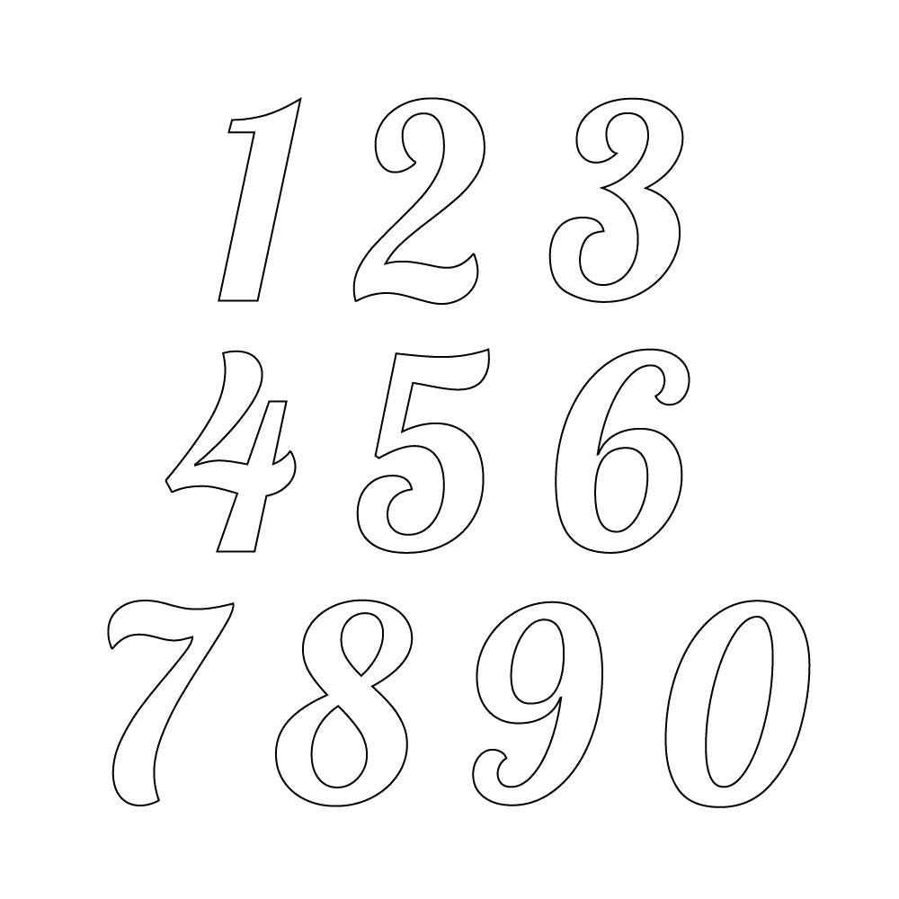 Precut Glass Numbers - Lobster Font - White - COE 90
