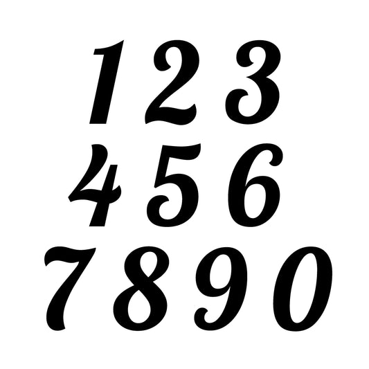 Precut glass shape of Lobster font numbers in black.