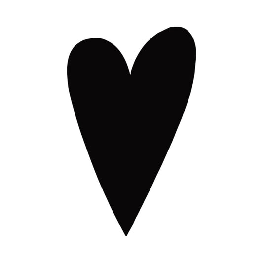 Precut glass shape of a heart in black.