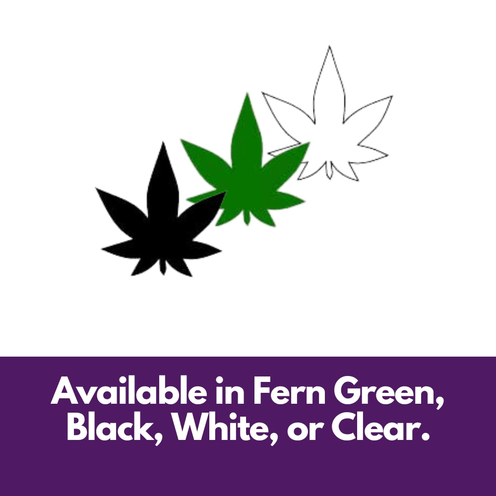 Precut glass shape of a marijuana leaf in alternate colours.