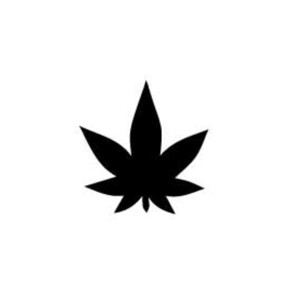 Precut glass shape of a marijuana leaf.