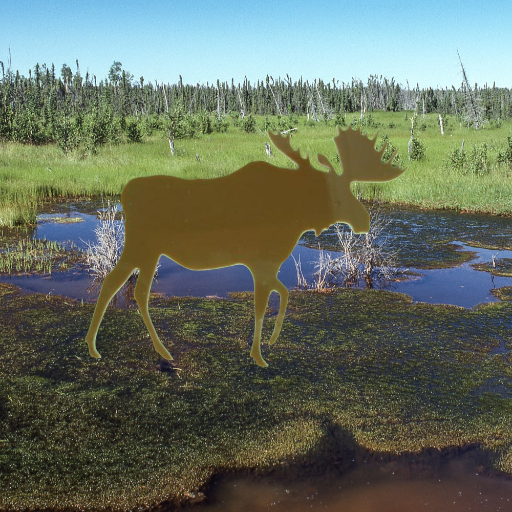Precut glass shape of a moose.