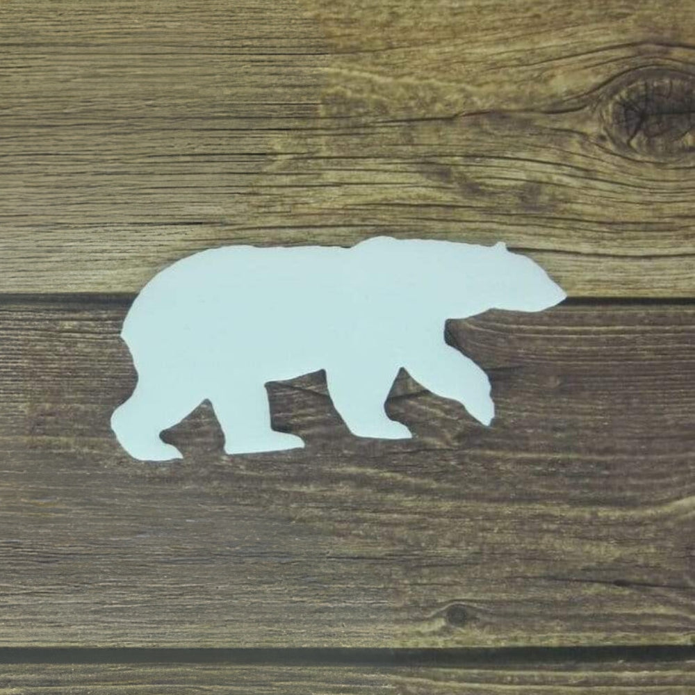 Precut glass shape of a polar bear.