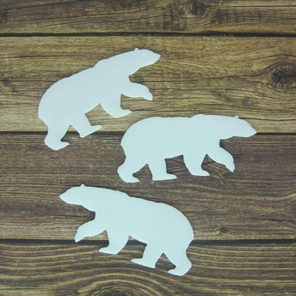 Precut glass shape of a polar bears.