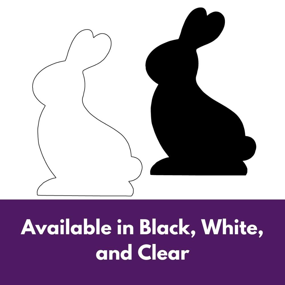 Precut glass shape of a rabbit in alternate colors.