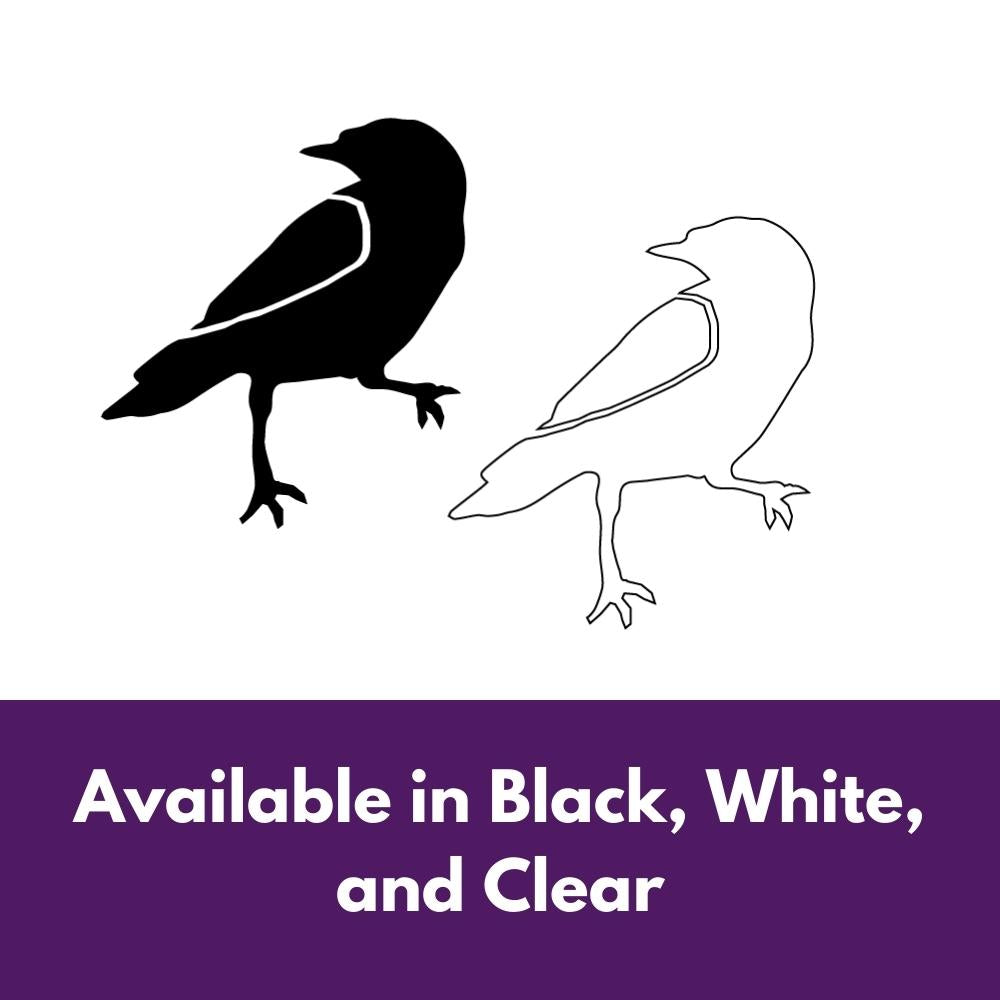 Precut glass shape of a raven in alternate color.