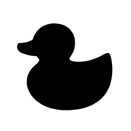 Precut glass shape of a Rubber Ducky in black.
