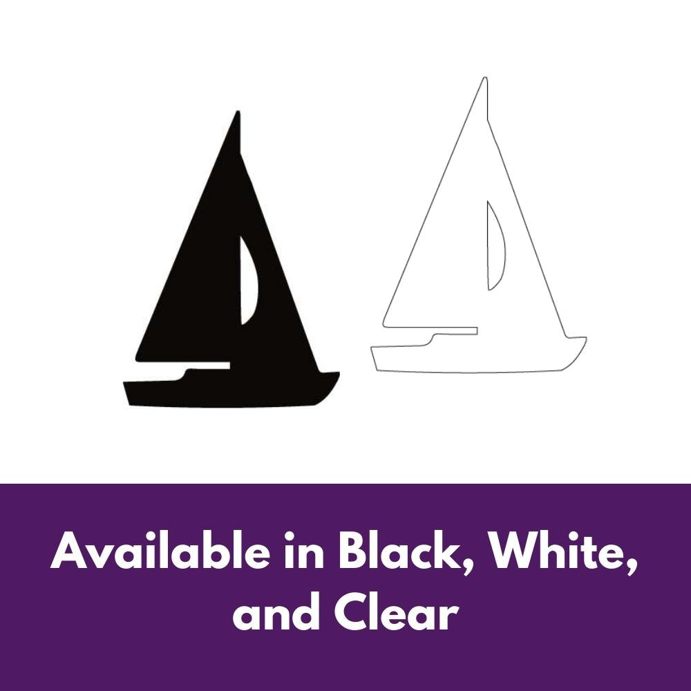 Precut glass shape of a sailboat in alternate colours.