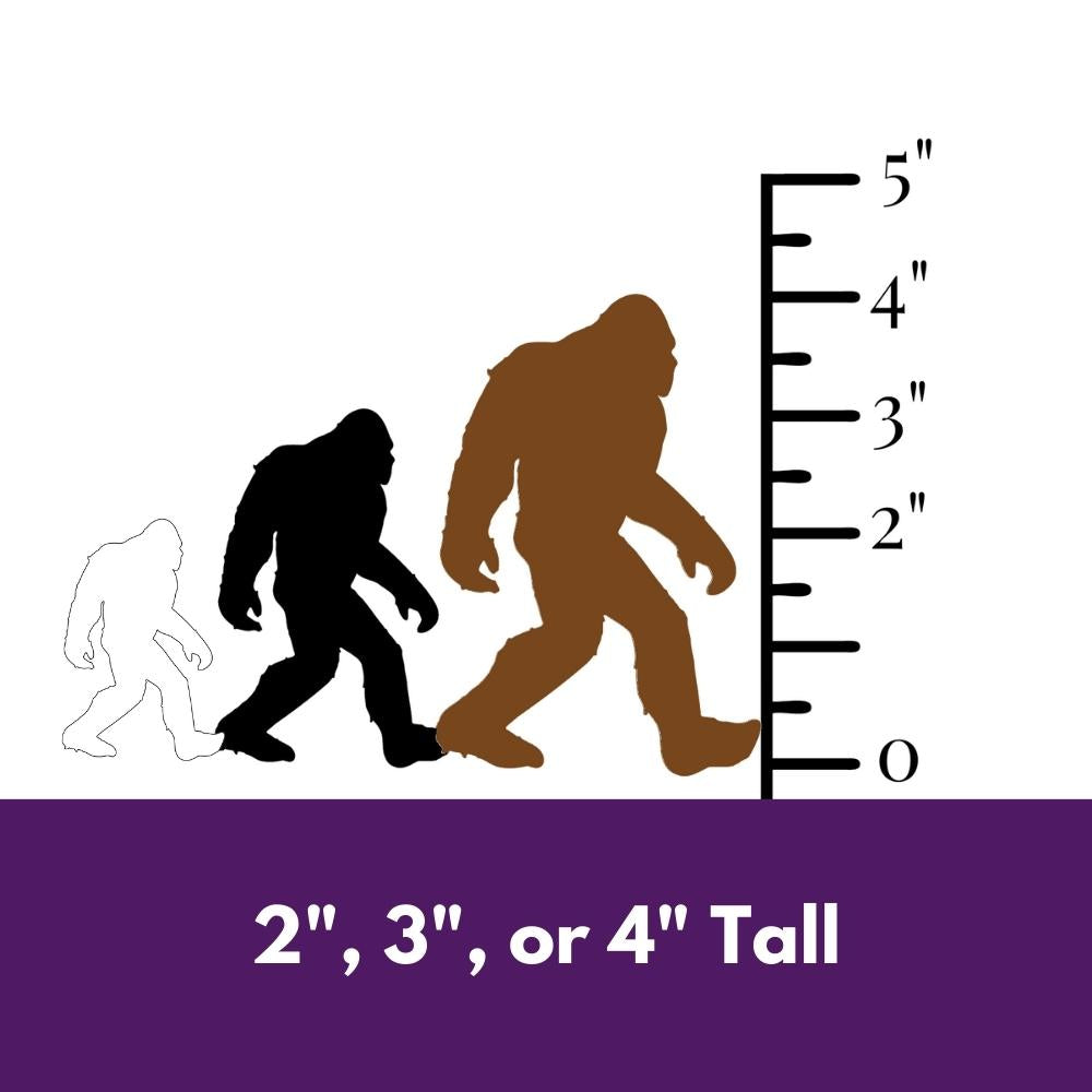 Precut glass shape of a sasquatch in available sizes