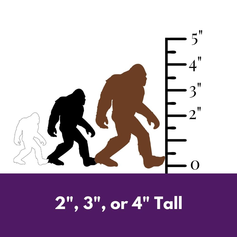Precut glass shape of a sasquatch in available sizes.