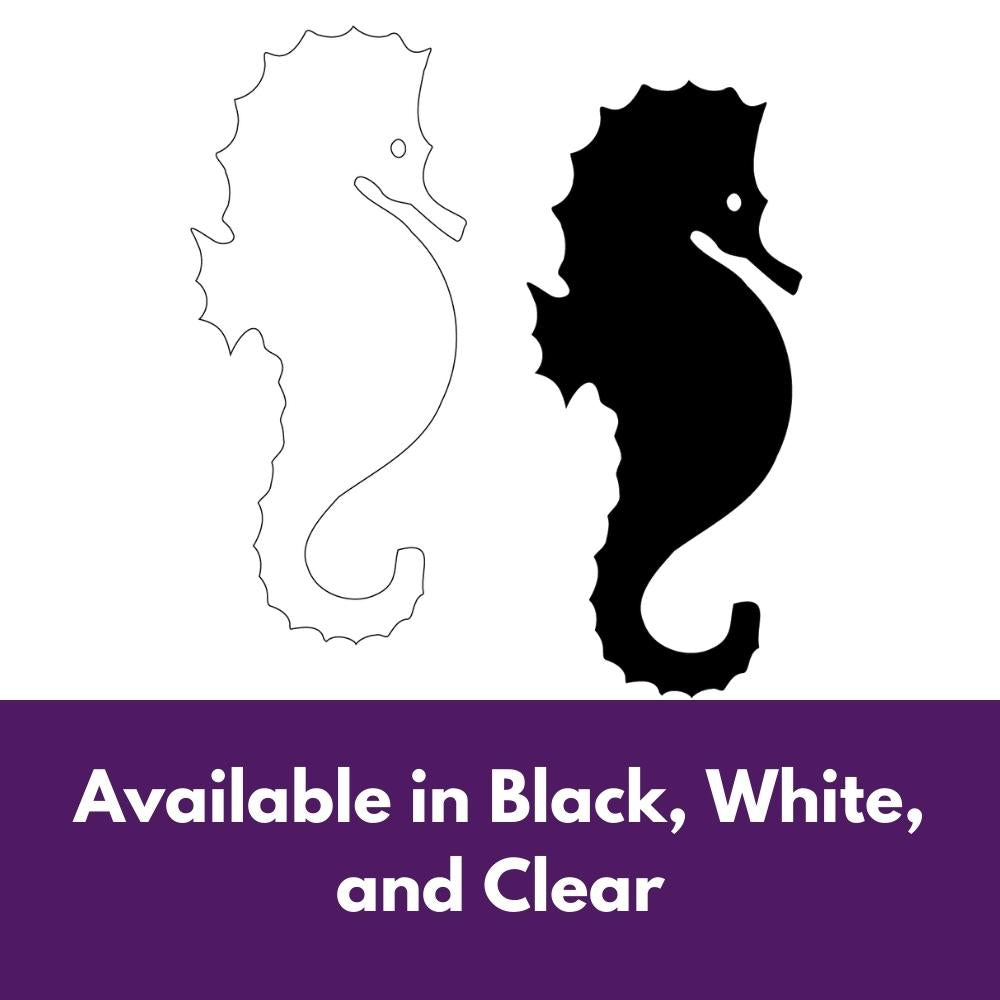 Precut glass shape of a seahorse in alternate colours.