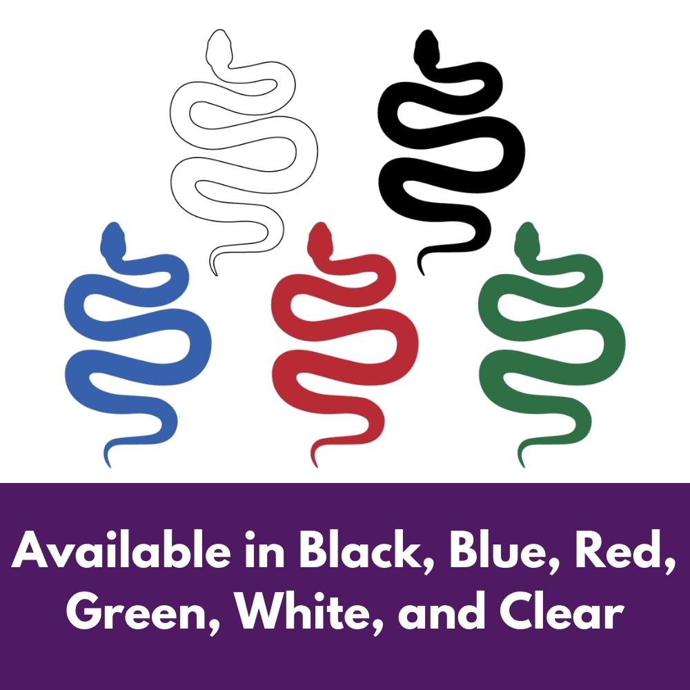 Precut glass shape of a snake in multiple colours.