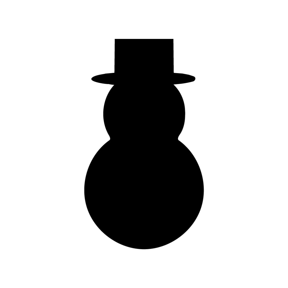 Precut glass shape of a snowman with a hat.