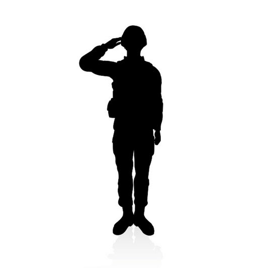 Precut glass shape of a soldier.