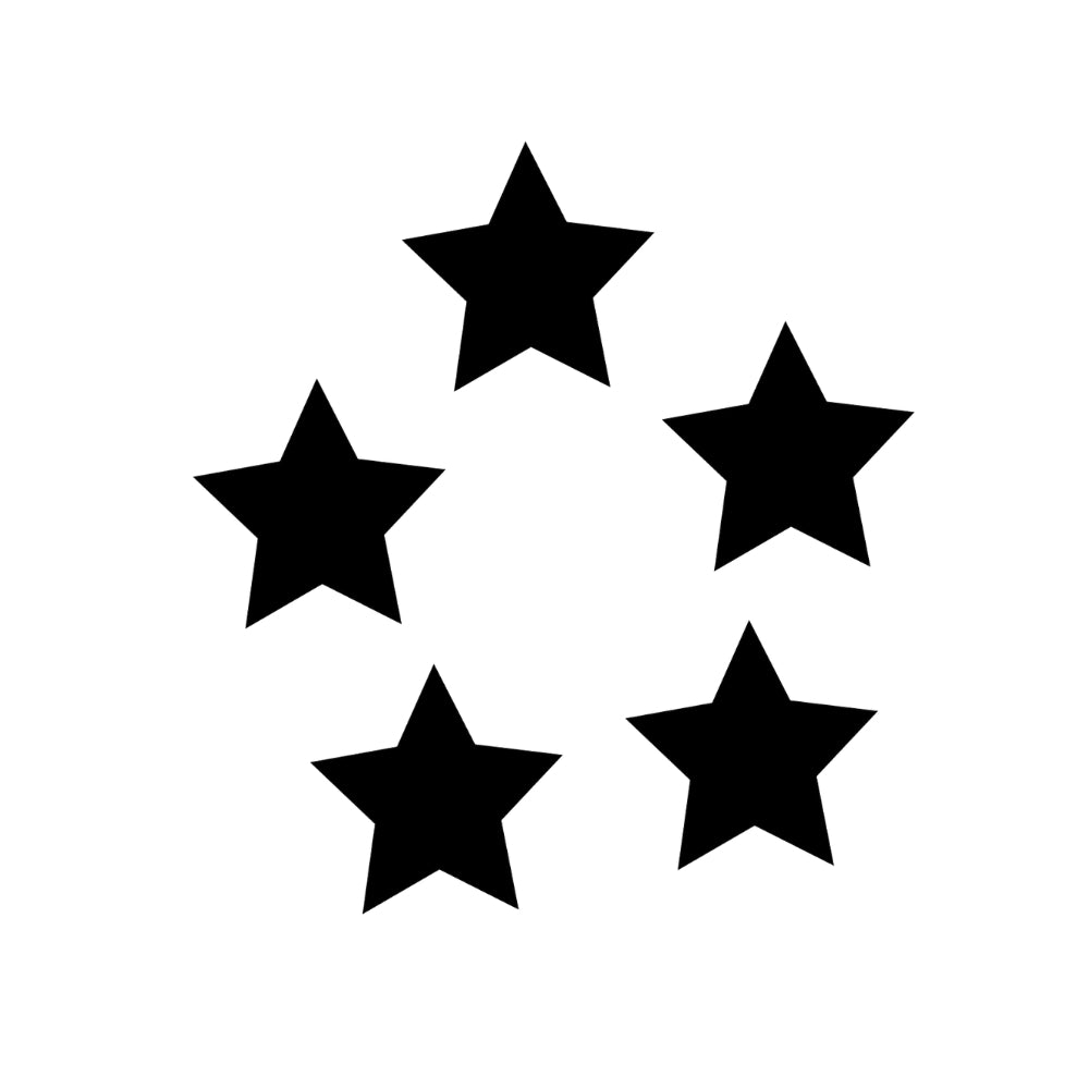 Precut glass shape of 5 stars.