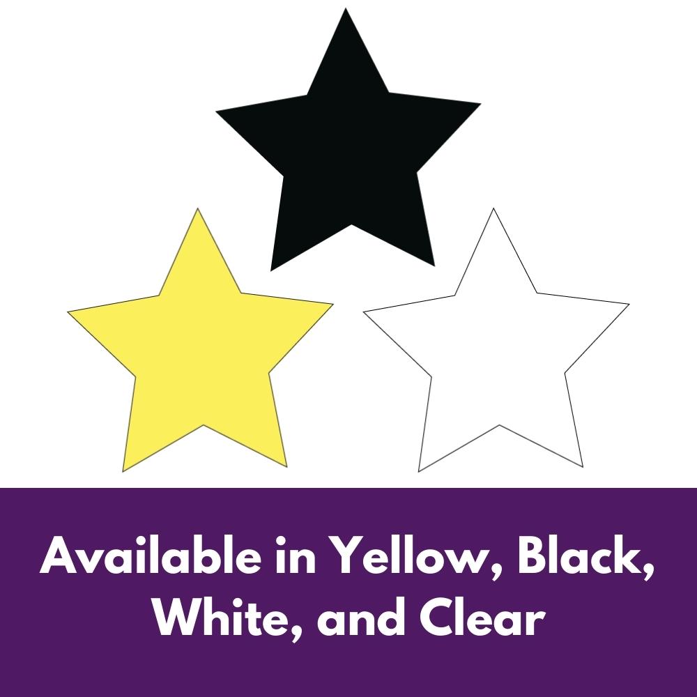 Precut glass shape of a star in multiple colours.