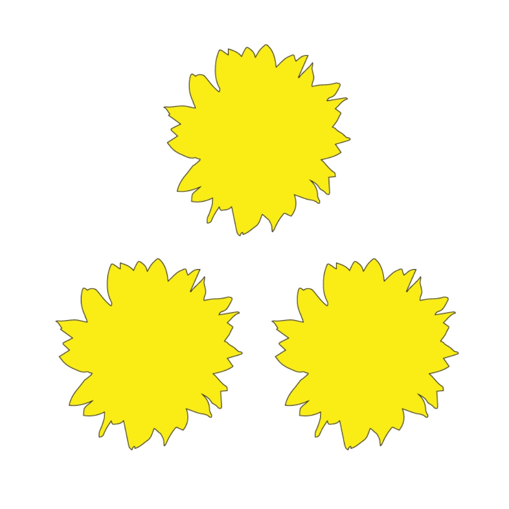 Precut Glass Shape - Sunflower #1 (3pk) - COE 96