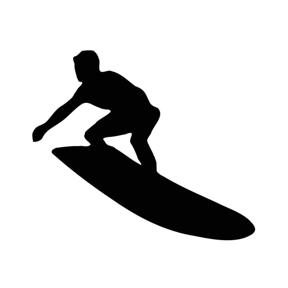 Precut glass shape of a surfer #2 in black.