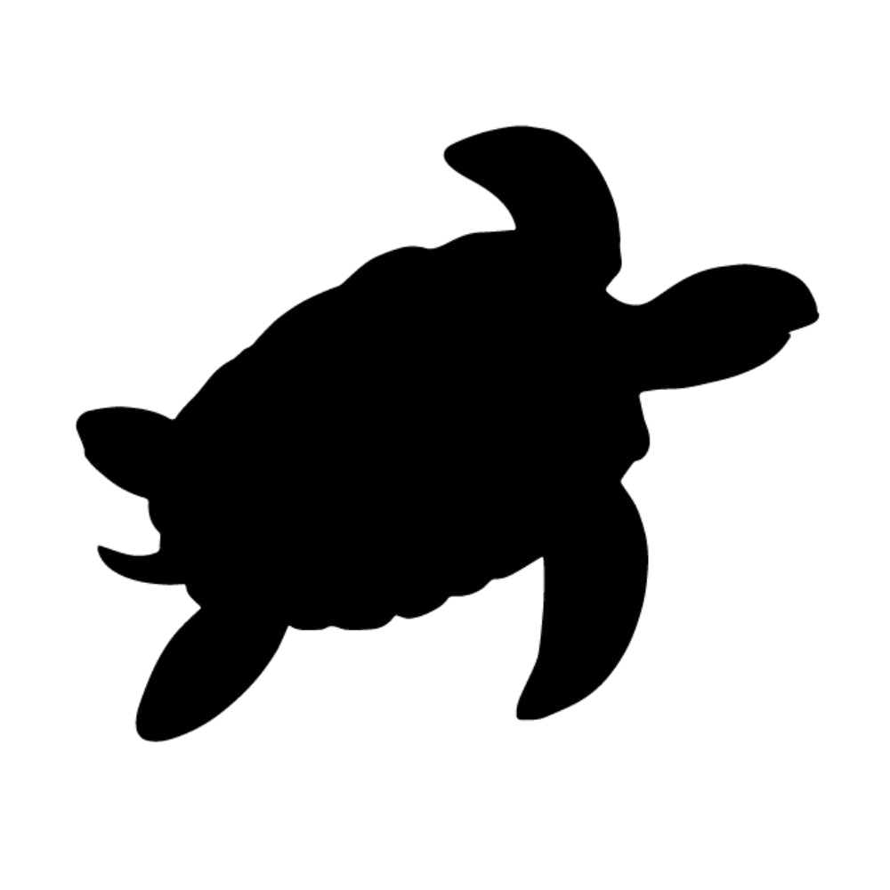 Precut glass shape of a turtle.