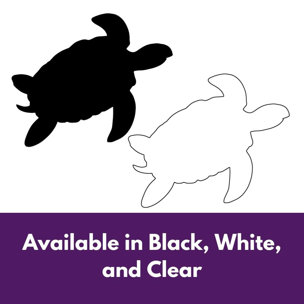 Precut glass shape of a turtle in alternate colours.