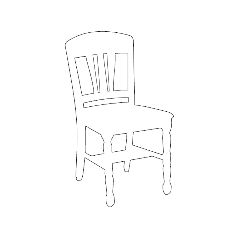 Precut Glass Shape - Wooden Chair - COE 96