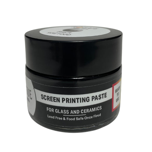 Screen Printing Paste made from Rogue Enamels in Jet Black for fused glass and ceramics