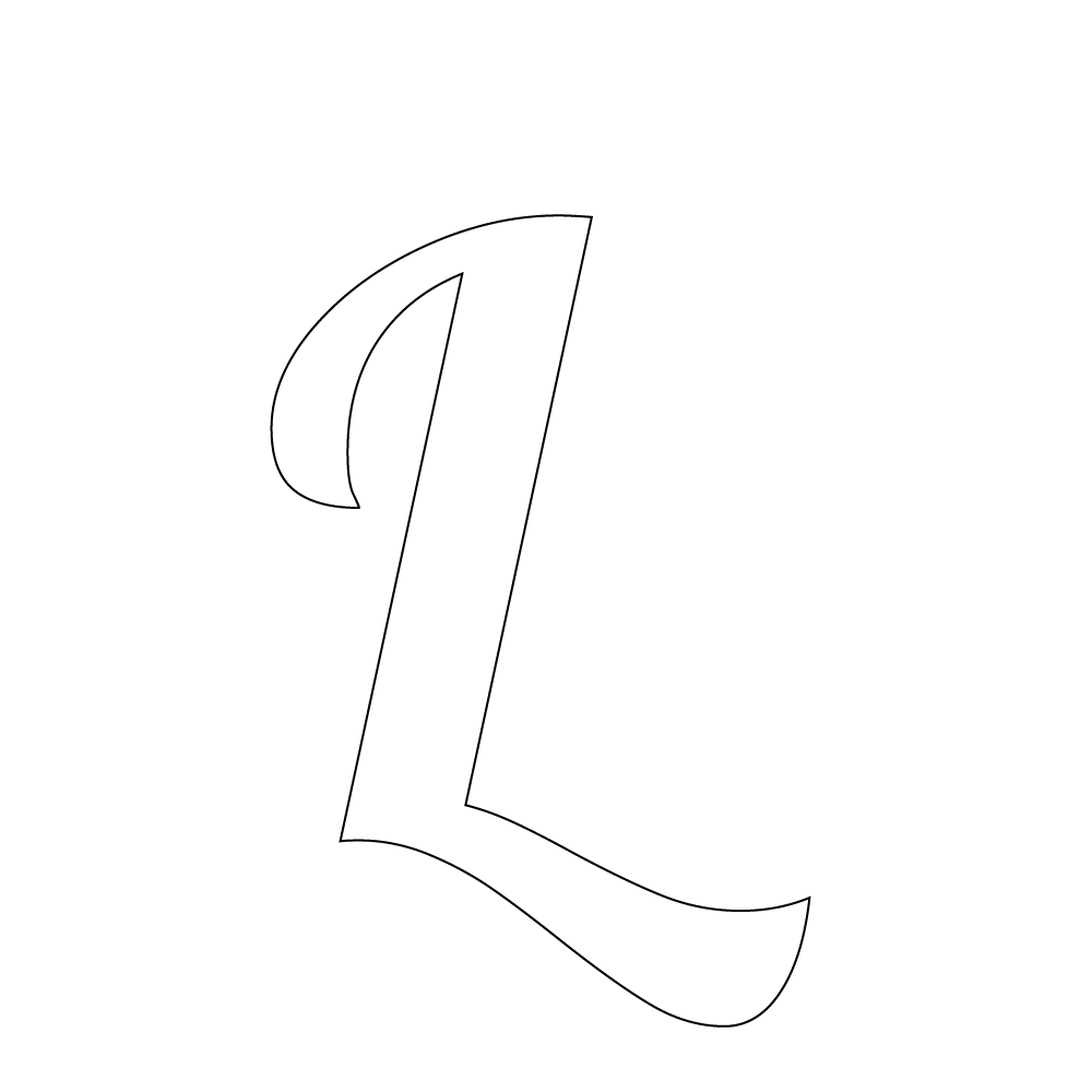 Alphabet Uppercase Letters Precut Glass Shape - Lobster Font - White COE 96