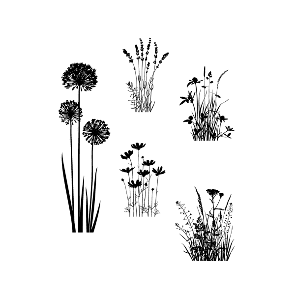 Meadow Flowers Adhesive Silk Screen Stencil Design – Fuse Muse Fused Glass