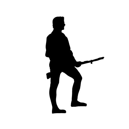 Minuteman Silhouette Precut Glass Shape in COE 96 Oceanside Glass – 3", 4", or 5" Tall