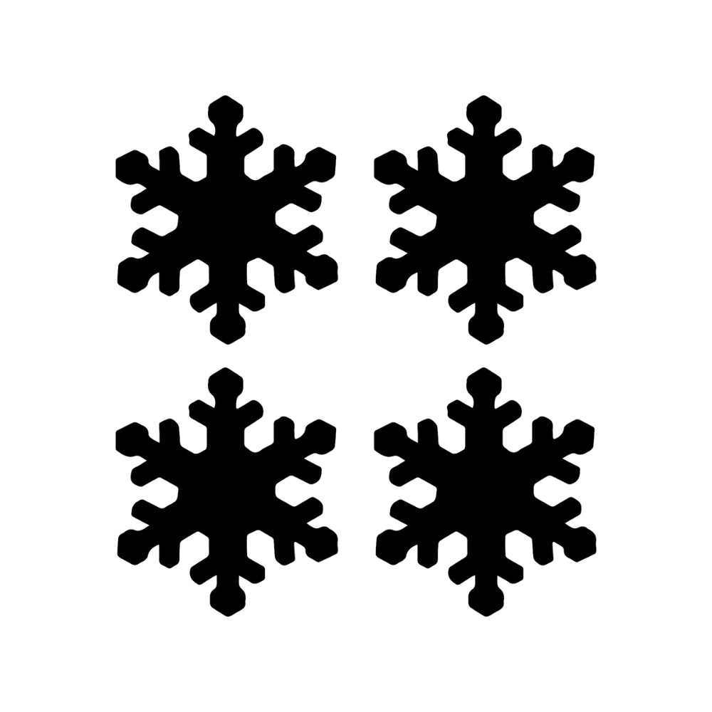 4 pack of snowflakes precut from glass