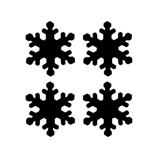 4 pack of snowflakes precut from glass