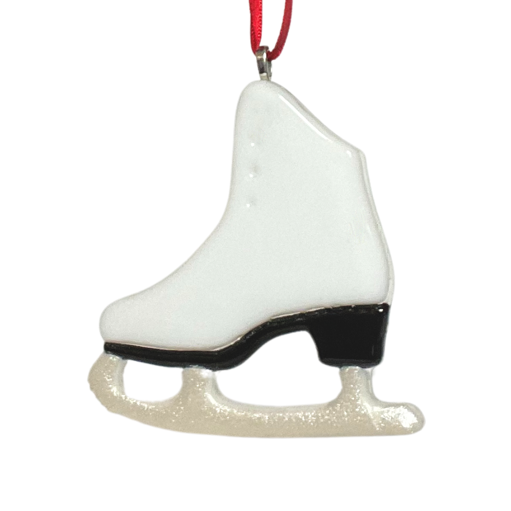 Ice Skate Fused Glass Ornament