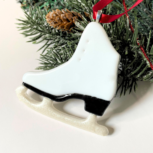 Ice Skate Fused Glass Ornament